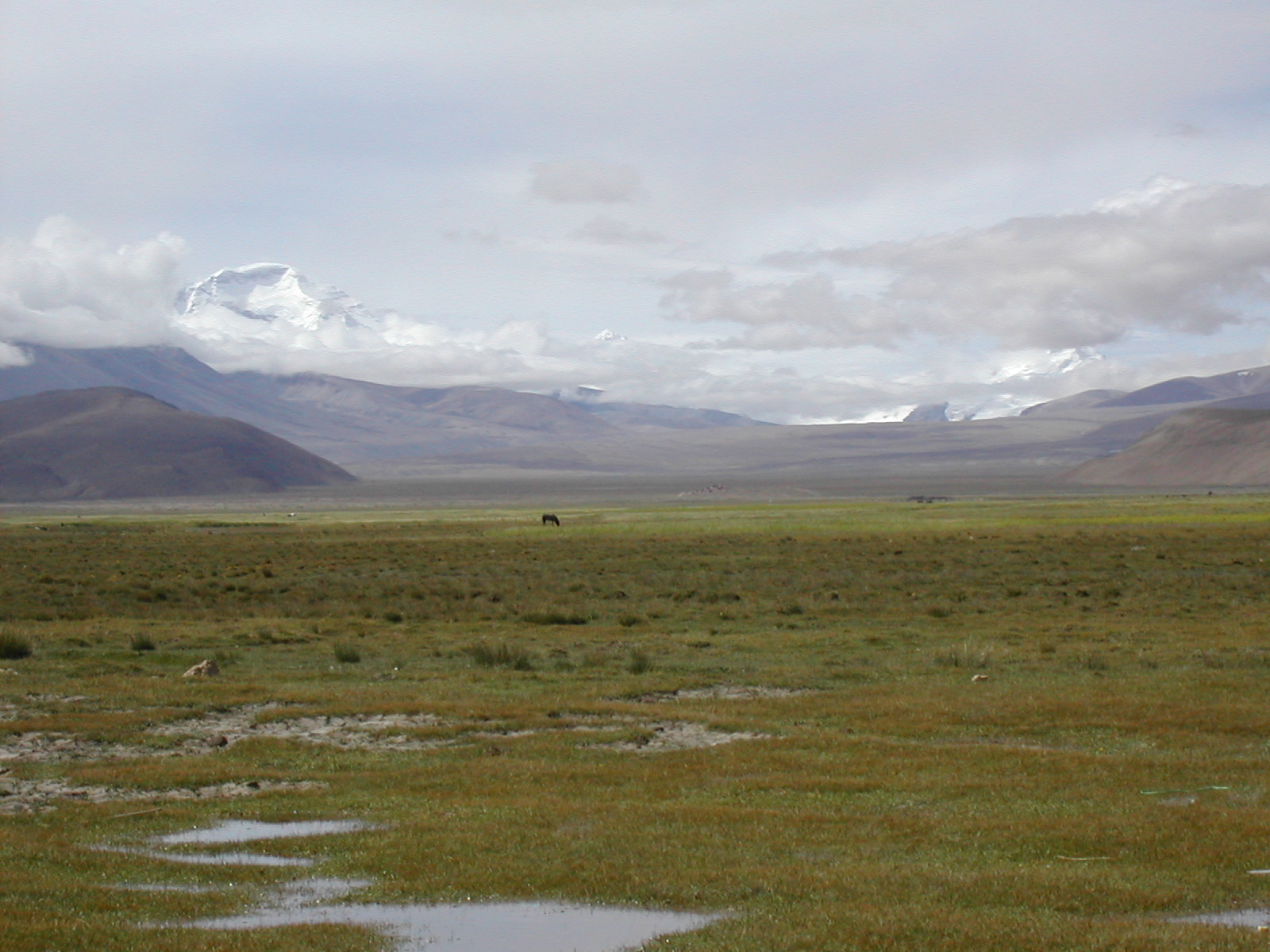 Cho Oyu on the left and Shishapangma on the right